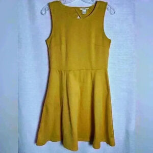 H&M women’s mustard yellow dress with back cutout, size M